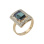 Two tone gold ring with lab emerald