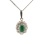 Malachite with CZ Halo Pendant. 925 Hypoallergenic Silver