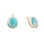 Turquoise and CZ Two Tone Gold Earrings