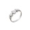 Ring with Curved Lines. Certified 585 (14kt) White Gold, Rhodium Finish