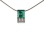 Faux Emerald and CZ Slide Pendant. 585 (14K) White Gold