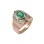 Two tone gold ring with lab emerald and CZ