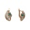 Made in Russia Earrings with Emeralds and Diamonds. Certified 585 (14kt) Rose and White Gold