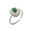 Malachite with CZ Halo Ring. 925 Hypoallergenic Silver