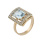 Blue topaz & CZ Gold Ring