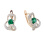 Faux Emerald Russian Gold Earrings