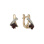 Garnet and CZ Gold Earrings