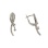 CZ Scarf Earrings. Certified 585 (14kt) White Gold