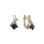 Faux Sapphire Earrings. 585 (14kt) Rose and White Gold