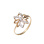 CZ Floral Ring. Certified 585 (14kt) Rose Gold, Rhodium Detailing