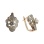 CZ Vintage Style Earrings. 585 (14kt) Rose and White Gold