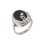 White & Black CZ Silver Ring