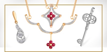 Diamond Rose and White Gold Pendants