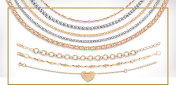 Rose and White Gold Chains and Bracelets