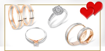 Bridal Rose and White Gold Rings