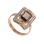 Baguette-cut Smoky Quartz and Diamond 14kt Rose and White Gold Ring. View 2