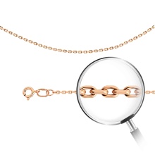 Cable-link Solid Rose Gold Chain 1.2mm Wide. Diamond-cut Tested 14kt (585) Rose Gold