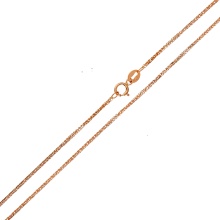 Spiga-link Solid Chain, Width 1.0mm. Diamond-cut Tested 14kt (585) Rose Gold