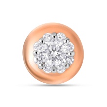Multi-Diamond Miniature Slide Pendant. Certified 585 (14kt) Rose Gold, Rhodium Detailing