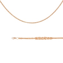 Lush Byzantine-link Hollow Chain. 585 (14kt) Rose Gold