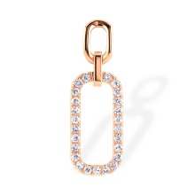 Hand-sculpted Rose Gold Pendant with 25 Diamonds. Tested 14kt (585) Rose Gold