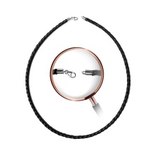 Braided Leather Necklace With Silver Clasp