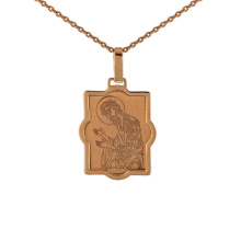 Icon Pendant 'Saint John Baptist of the Lord'. Certified 585 (14kt) Rose Gold