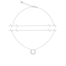 Ancient Rome-inspired Diamond White Gold Necklace. Adjustable 45cm to 50cm. 14kt (585) White Gold