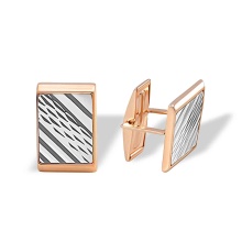 Textured Gold Cufflinks. 585 (14kt) Rose and White Gold