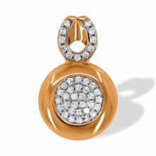 Pave Diamond Pendant 'A Maximum Brilliance'. Hypoallergenic Cadmium-free 585 (14K) Rose Gold