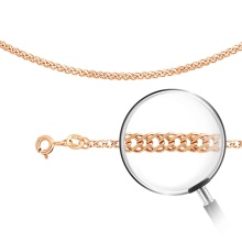 Double Rombo-link Chain, Width 1.9mm. Diamond-cut Solid 585 (14kt) Rose Gold
