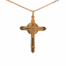 Orthodox Cross "Eternal Life". 585 (14kt) Rose Gold
