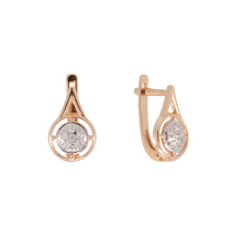 CZ Rose Gold Leverback Earrings