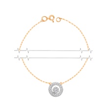 Diamond Halo Necklace. Certified 585 (14kt) Rose Gold, Rhodium Detailing