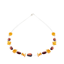Amber Necklace for Young and Young at Heart Women. Sterling Silver Clasp