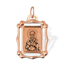 St. Nicholas the Wonderworker. Fancy Frame Gold Body Icon
