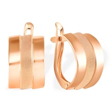 Sail-inspired Leverback Earrings. Certified 585 (14kt) Rose Gold