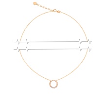 Ancient Rome-inspired Diamond Rose Gold Necklace. Adjustable 45cm to 50cm. 14kt (585) Rose Gold