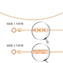 Venetian Box Solid Gold Chain, 1mm Wide. Diamond-cut Tested 14kt (585) Rose Gold