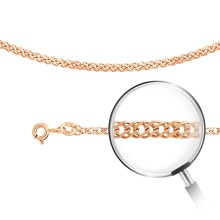 Double Rombo-link Chain, Width 2.1mm. Diamond-cut Solid 585 (14kt) Rose Gold