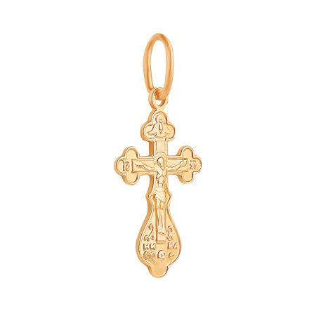 The Phoenix Bird Orthodox Christening Cross in 585 Rose Gold. View 2