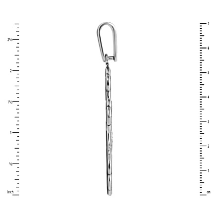 Blackened Silver Pectoral Cross pendant. View 3