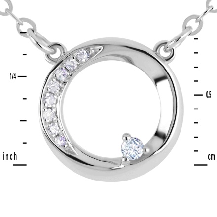 Celestial Motif Diamond Necklace in White Gold. Adjustable, 45cm - 50cm. 14kt (585) White Gold. View 2