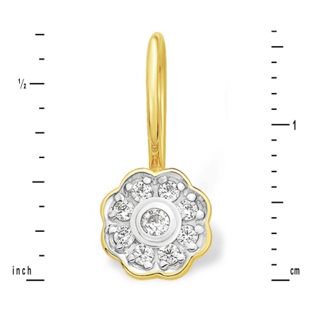 CZ Dahlia Flower Teen Earwire Earrings. View 2