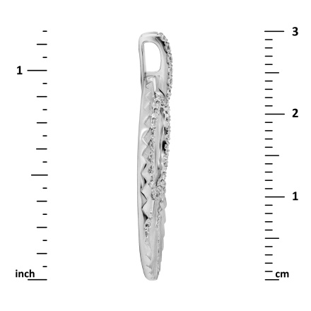 Diamond Pendant with Corrugated White Gold: Measures 30mm in Height