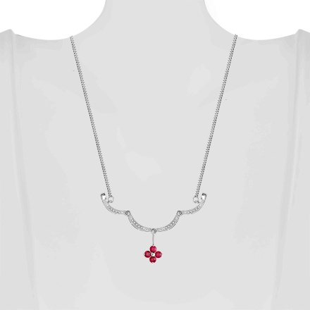 Ruby Diamond White Gold Necklace. view 5