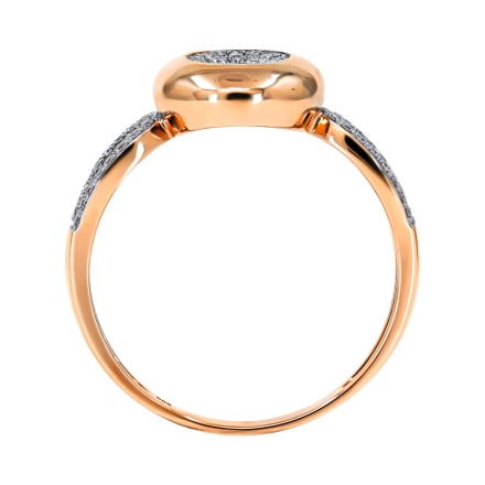 Diamond Persimmon-inspired Ring with Open Shank. Hypoallergenic Cadmium-free 585 (14K) Rose Gold. View 4