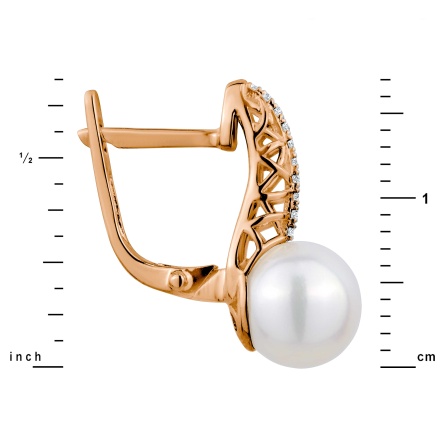 Height of Superior Pearl and Diamond Filigree Earrings