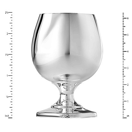 Height of one sip cognac snifter in gilded silver: 63mm