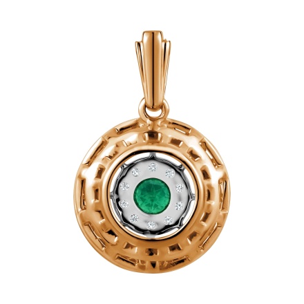 Reverse of Ultimate All Day Luxury Emerald and Diamond Pendant